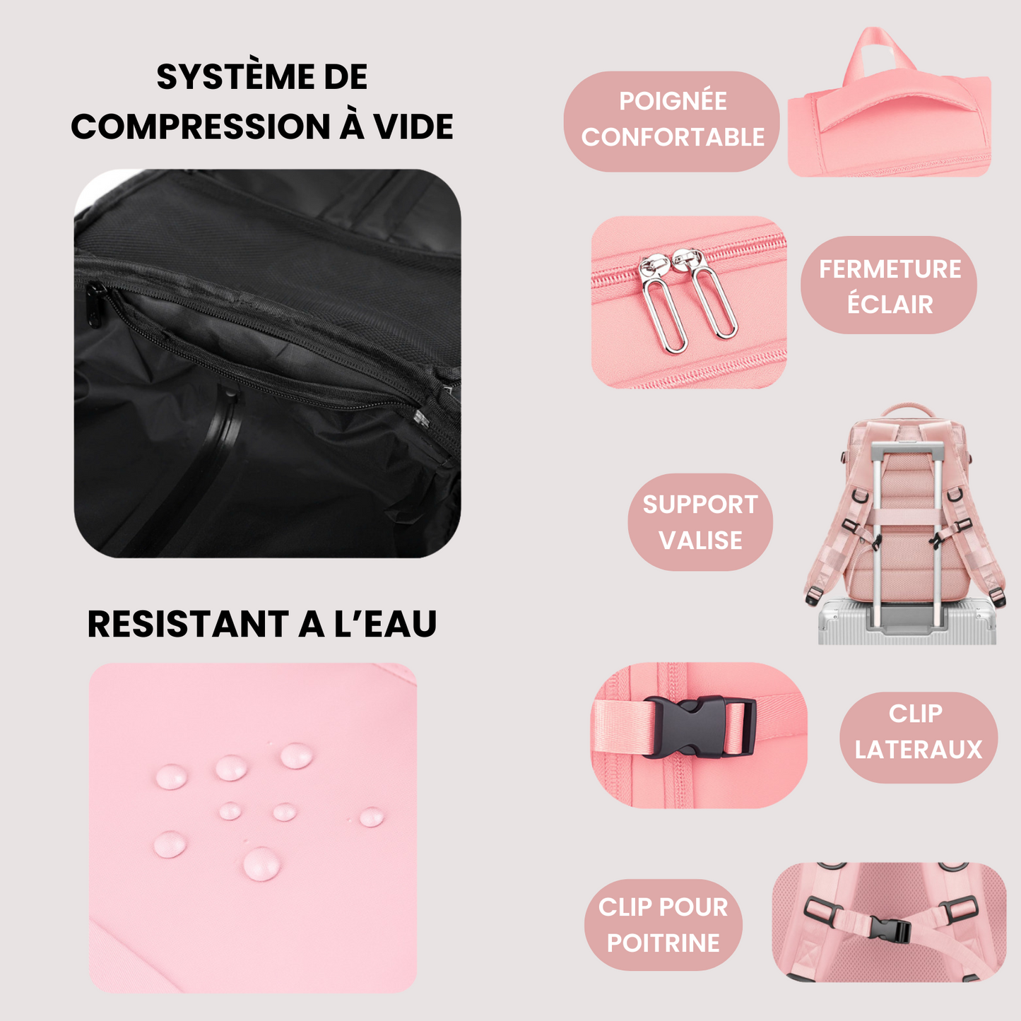 YSP™ Sac de voyage à compression Rose